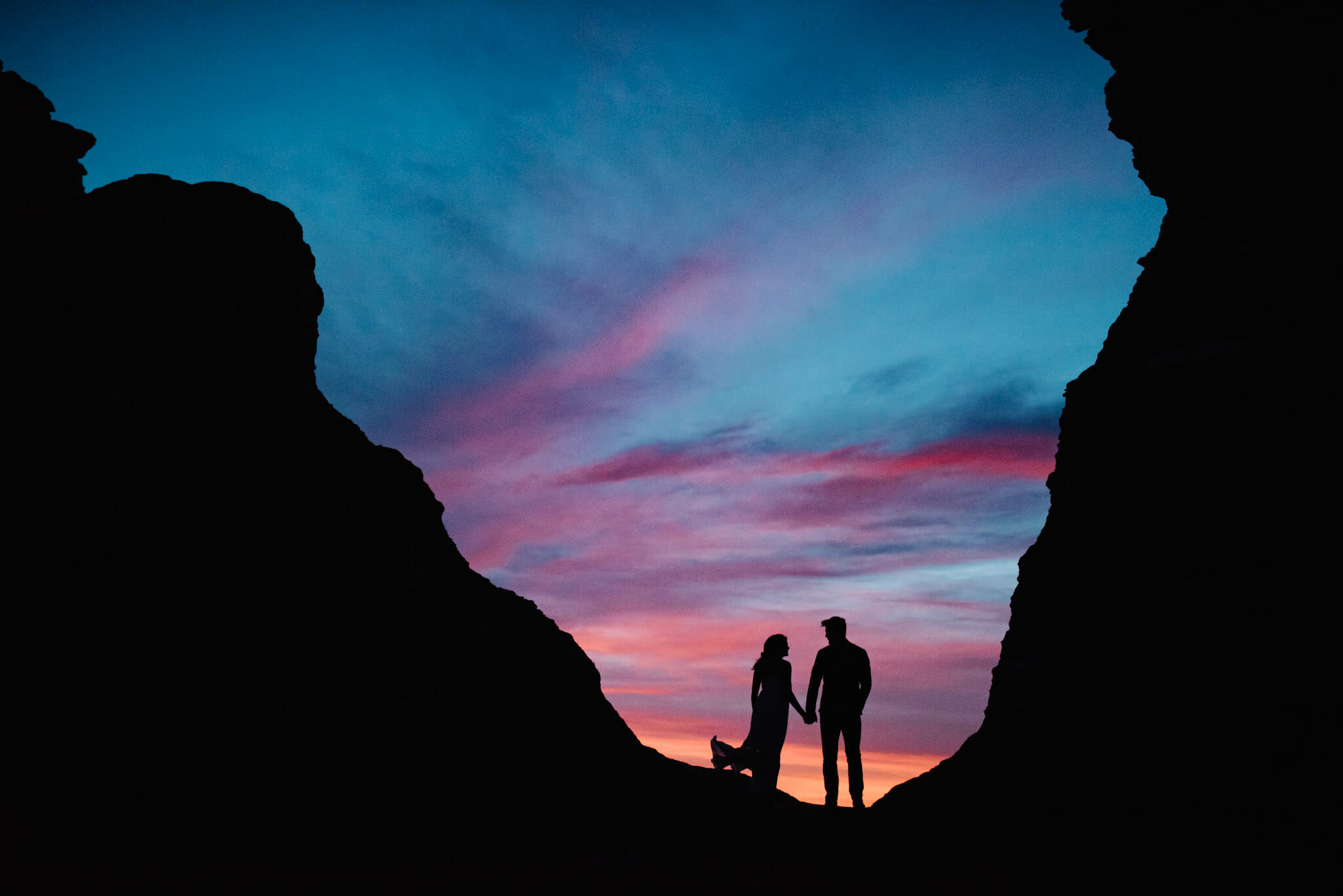 Destination engagement photo taken at sunrise in Western Kansas