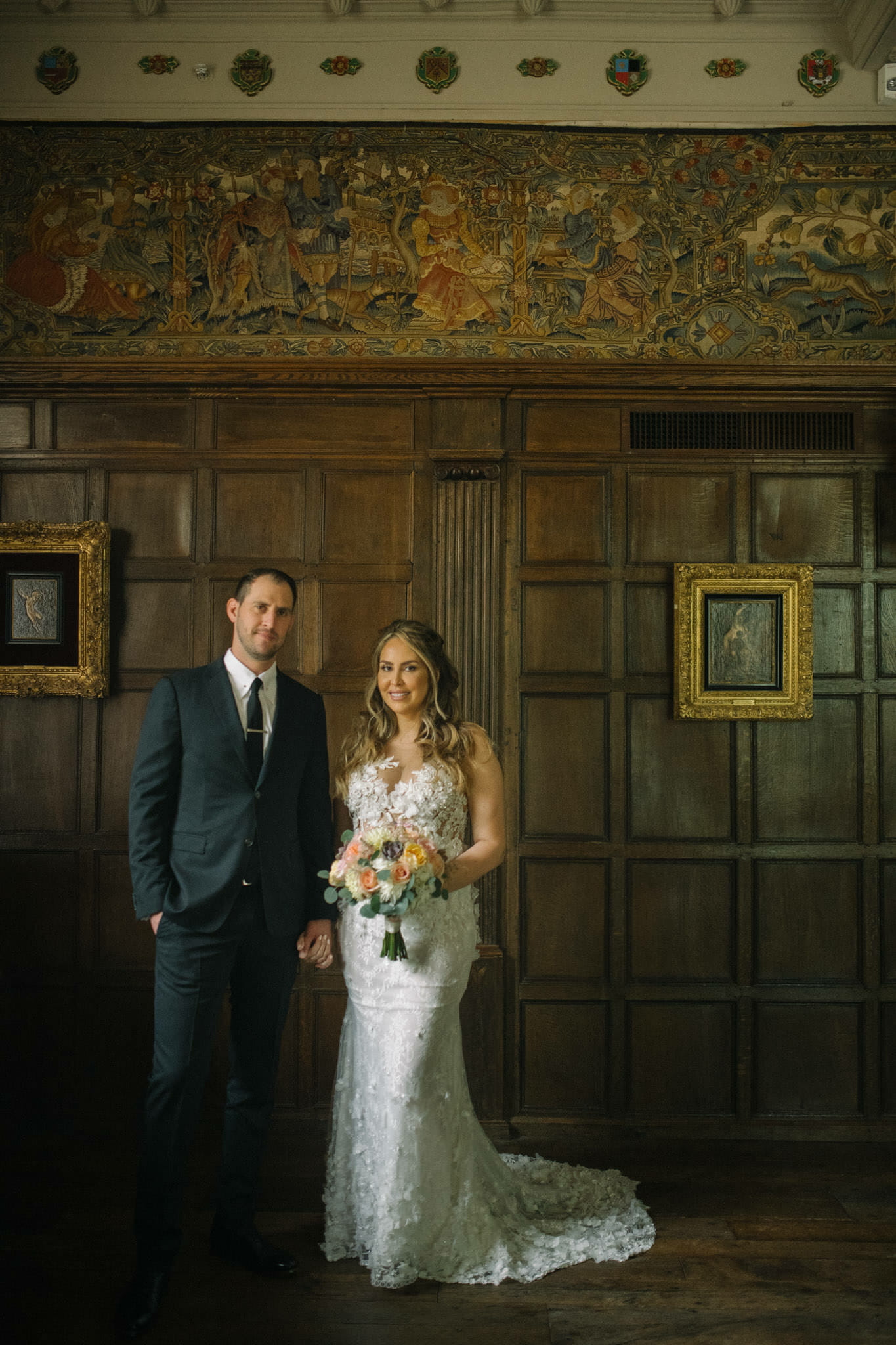 couple in the grand room at the Salisbury House in Des Moines, Iowa