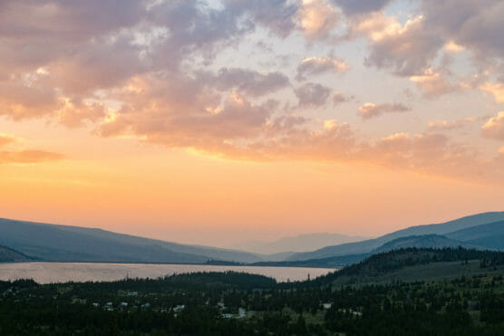 Beautiful sunset over Lake Dillon